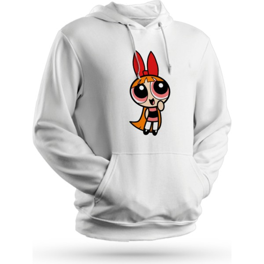 Karya Butik Powerpuff Girls Baskılı Beyaz Unisex Kapüşonlu Sweatshirt Erkek Sweatshirt Fiyatı