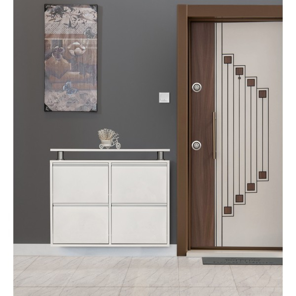 Kaser Beyaz 2+2 Metal Ayakkabılık Ayakkabılık Fiyatı
