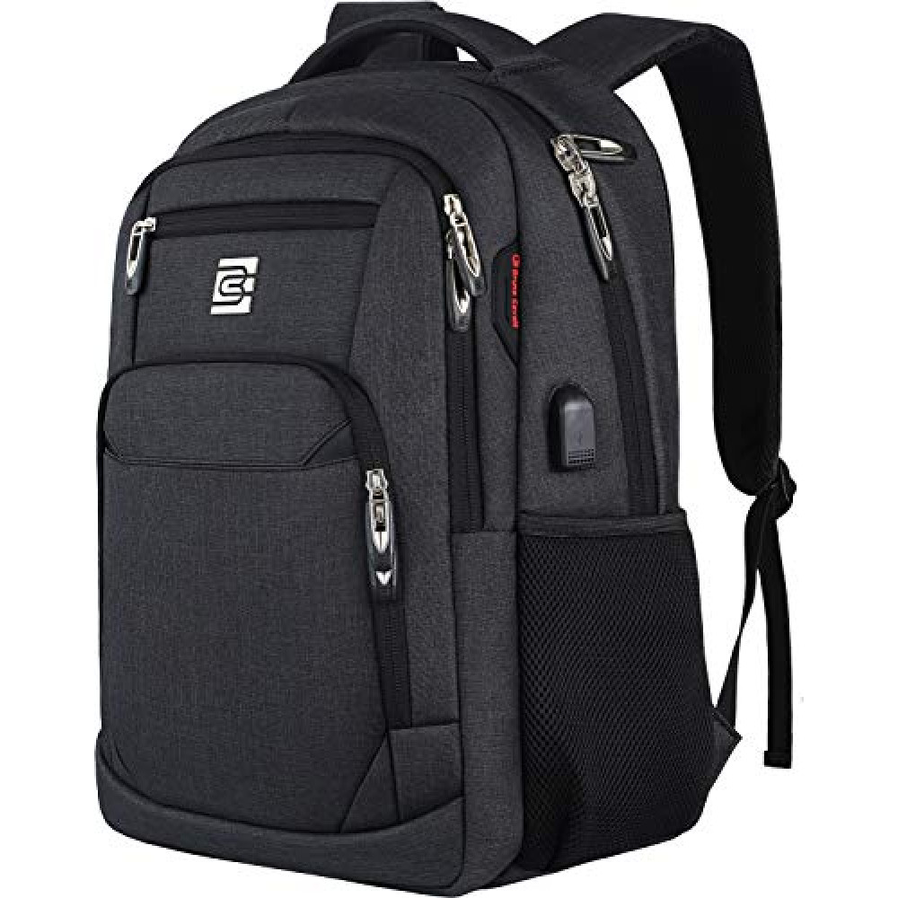 KASIBON Laptop Backpack with USB Charging&Headphone Port,Anti-Theft Business Laptop Backpack with Breathable Padded Shoulder Strap, Water Resistant Computer Rucksack for School/Work/Travel