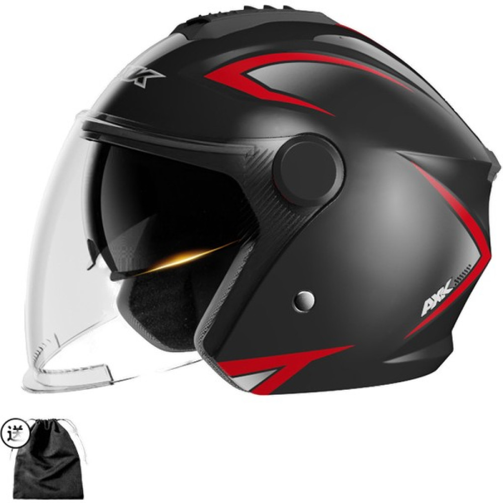 Kask Erkek Kadın Mevsim Motosiklet Yarım Kask Kış Bisiklet Kaskı(Yurt Dışından) - Standart - Mat Siyah - Kırmızı Motorsiklet Kaskları Fiyatı