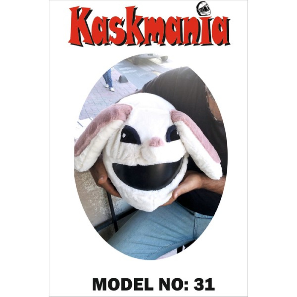 Kaskmania Peluş Kask Kılıfı Beyaz Tavşan - Standart Motorsiklet Kaskları Fiyatı