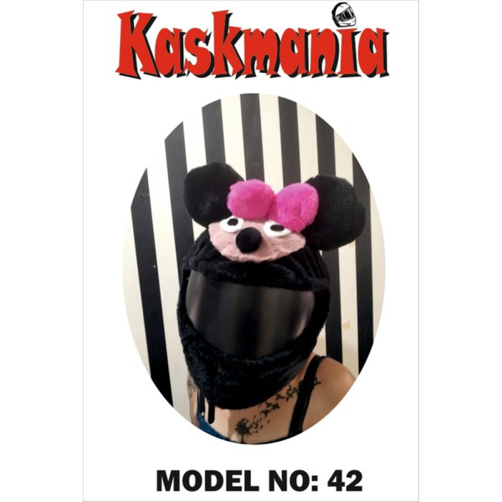 Kaskmania Peluş Kask Kılıfı Mini Mouse - Standart - Siyah Motorsiklet Kaskları Fiyatı
