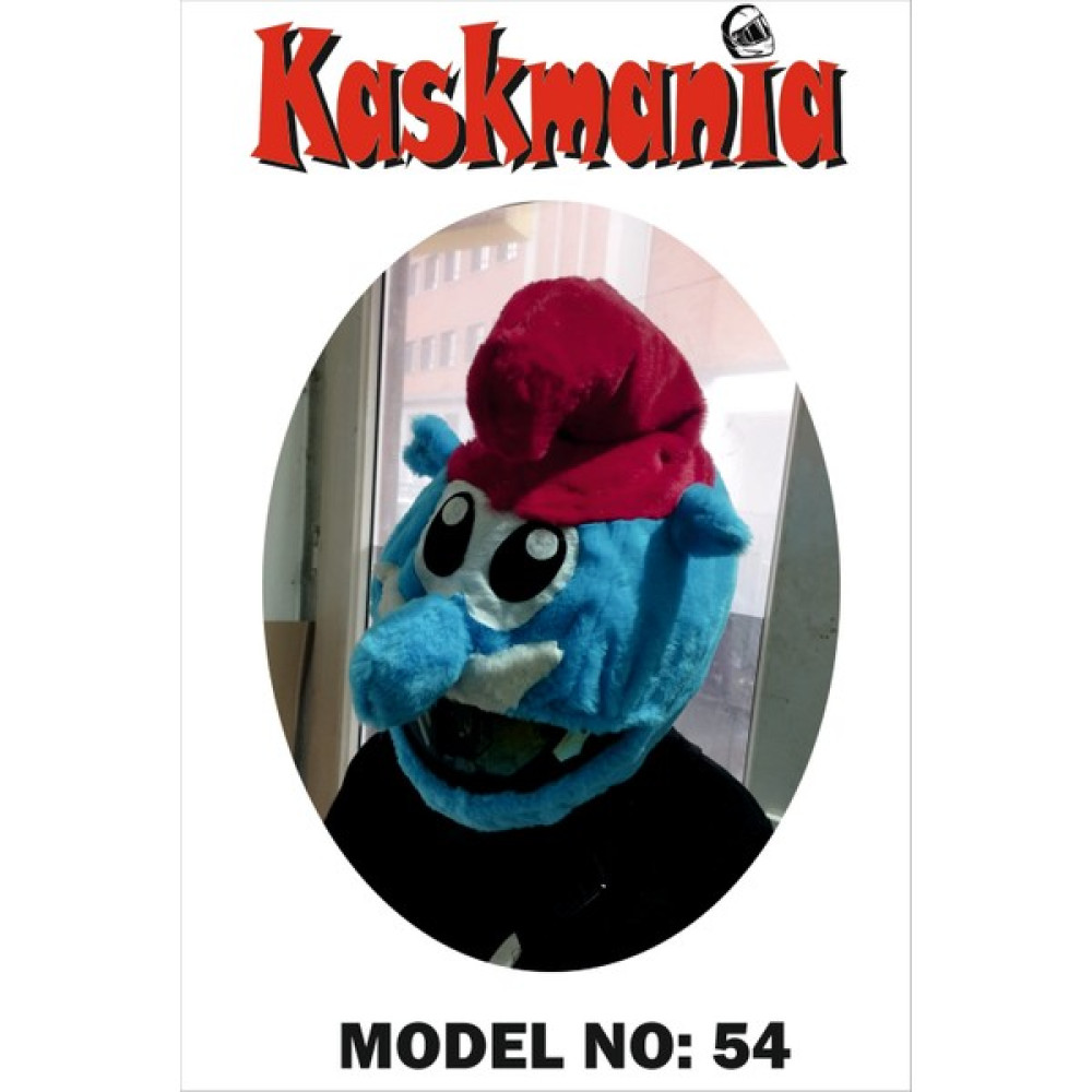 Kaskmania Peluş Kask Kılıfı Şirin Baba - Standart - Mavi Motorsiklet Kaskları Fiyatı