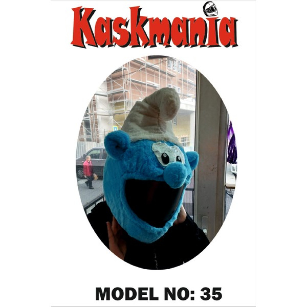 Kaskmania Peluş Kask Kılıfı Şirinler - Standart - Açık Mavi Motorsiklet Kaskları Fiyatı