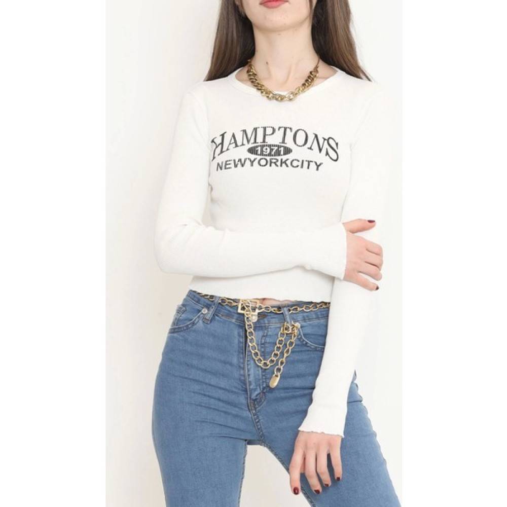 Kaşkorse Baskılı Bluz Ekru - 15845.1567. Bluz Fiyatı