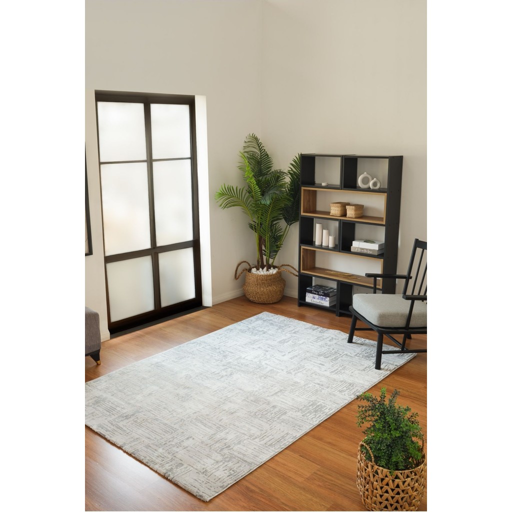 Kaşmir Halı 7/24 Buena Bella Gray 80x150 cm Salon Mutfak Halısı Yolluk Kilim - Gri Salon Halısı Fiyatı