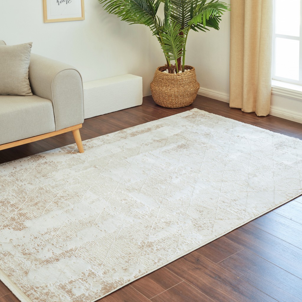 Kaşmir Halı 7/24 Noble Silvia 120X180 cm Salon Mutfak Halısı Yolluk Kilim - 120 x 180 cm - Bej Salon Halısı Fiyatı