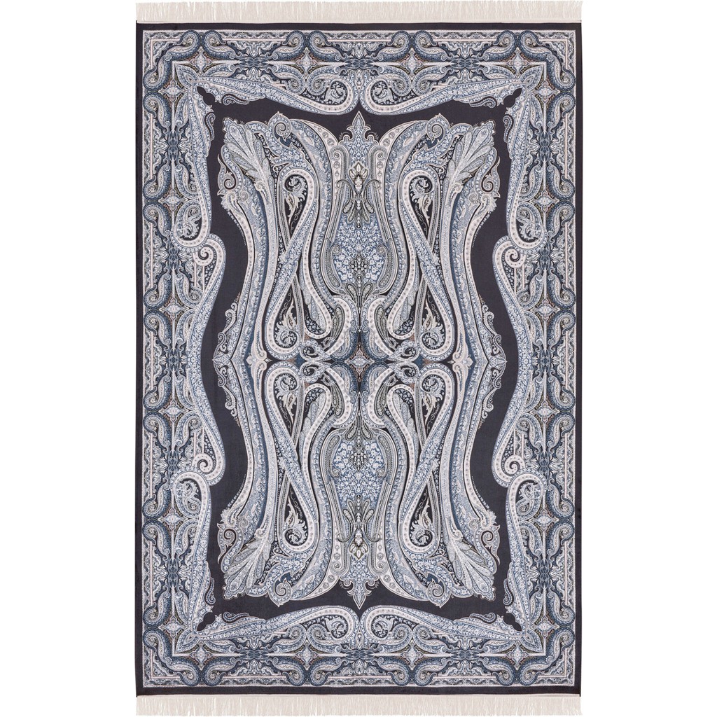 Kaşmir Halı İpek Moroccan Blue 160x230cm Halı Salon Halısı - 160 x 230 cm - Mavi Salon Halısı Fiyatı