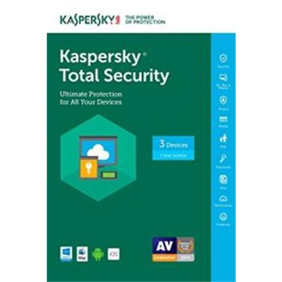 Kaspersky Total Security 2015 3 Kullanıcı 1 Yıl Güvenlik Yazılımı