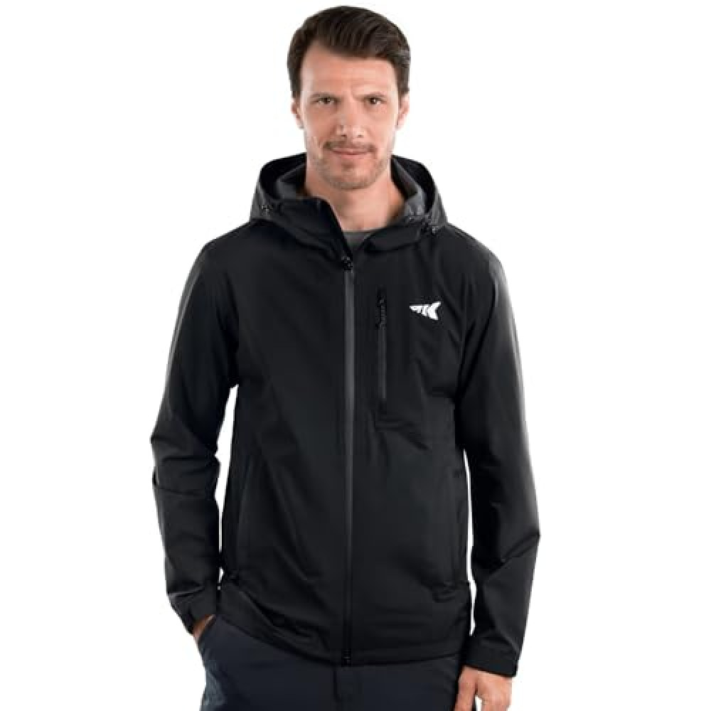 KastKing HydroArmor Men's Waterproof Rain Jacket, Windbreaker Lightweight Hooded Raincoat, Packable Hiking Fishing Rain Gear