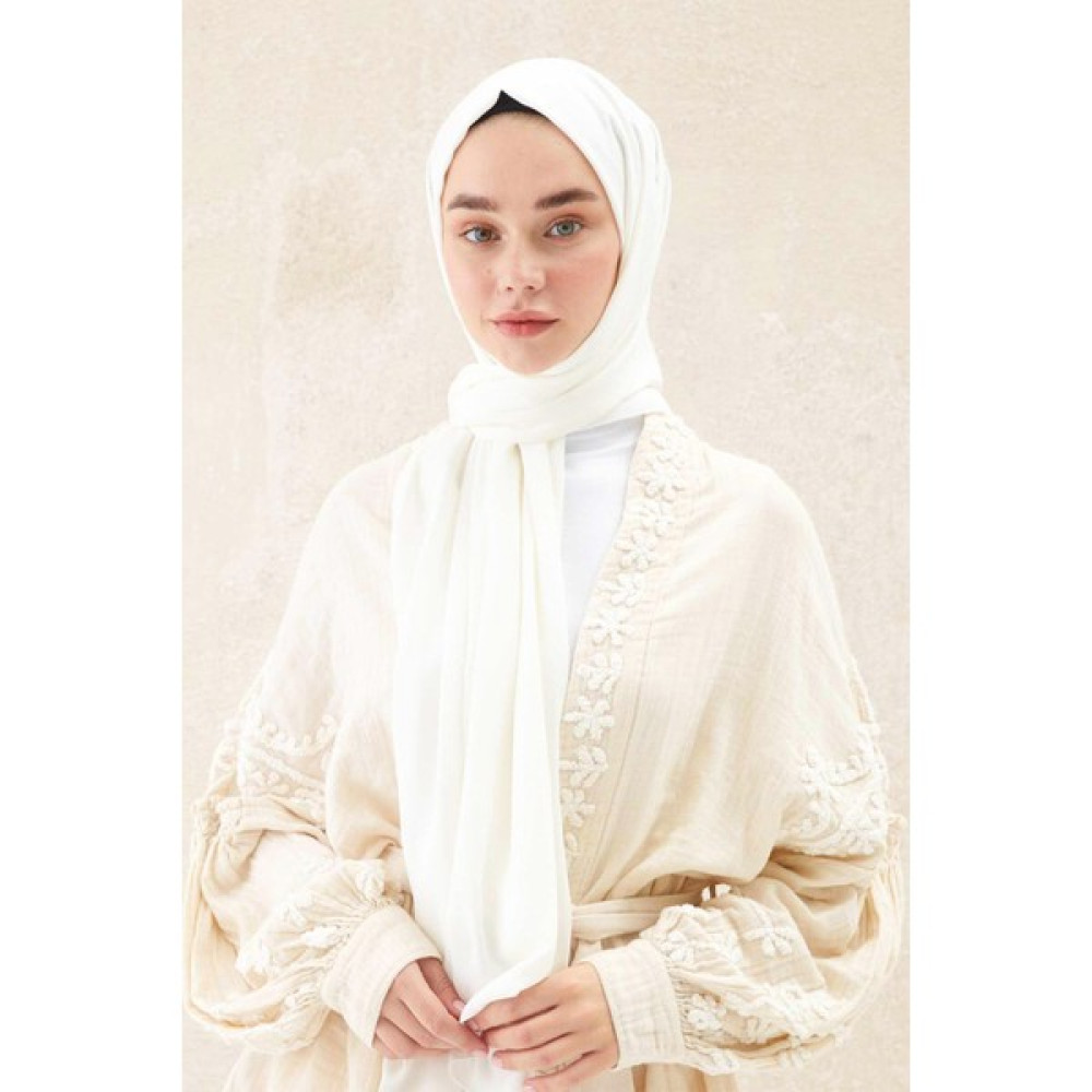 Kasva Deri Larissa Scarf Medine Ipeği Şal Beyaz Şal / Fular & Eşarp Fiyatı