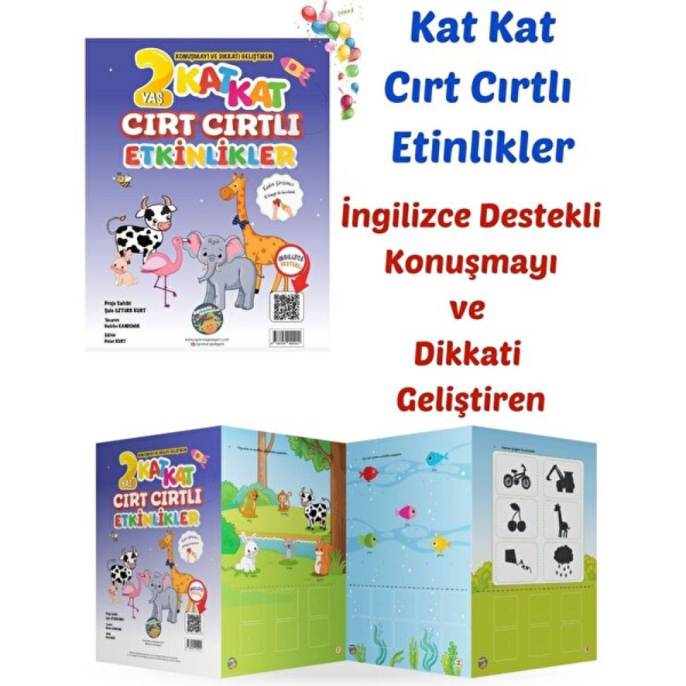 Kat Kat Cırt Cırtlı Etkinlik Kitabı-2 Yaş-Ingilizce Destekli -Konuşmayı ve Dikkati Geliştiren Okul Öncesi Eğitici & Öğretici Kitaplar Fiyatı