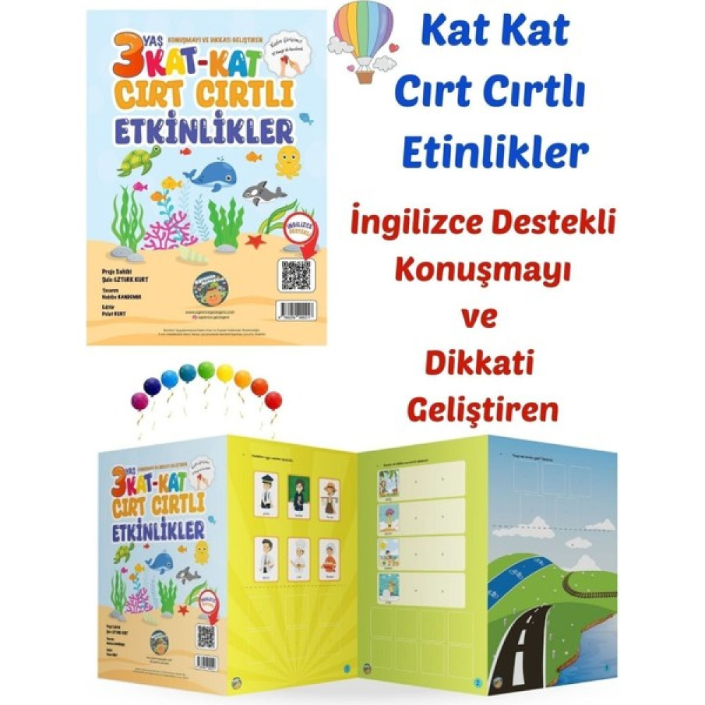 Kat Kat Cırt Cırtlı Etkinlik Kitabı-3 Yaş-Ingilizce Destekli -Konuşmayı ve Dikkati Geliştiren Okul Öncesi Eğitici & Öğretici Kitaplar Fiyatı