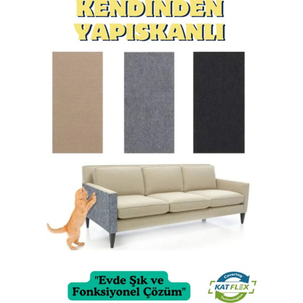 Katflex Açık Gri Yapışkanlı Koltuk Kenarı Koruyucu Kedi Tırmalama Halısı Evcil Hayvan Ürünleri Fiyatı