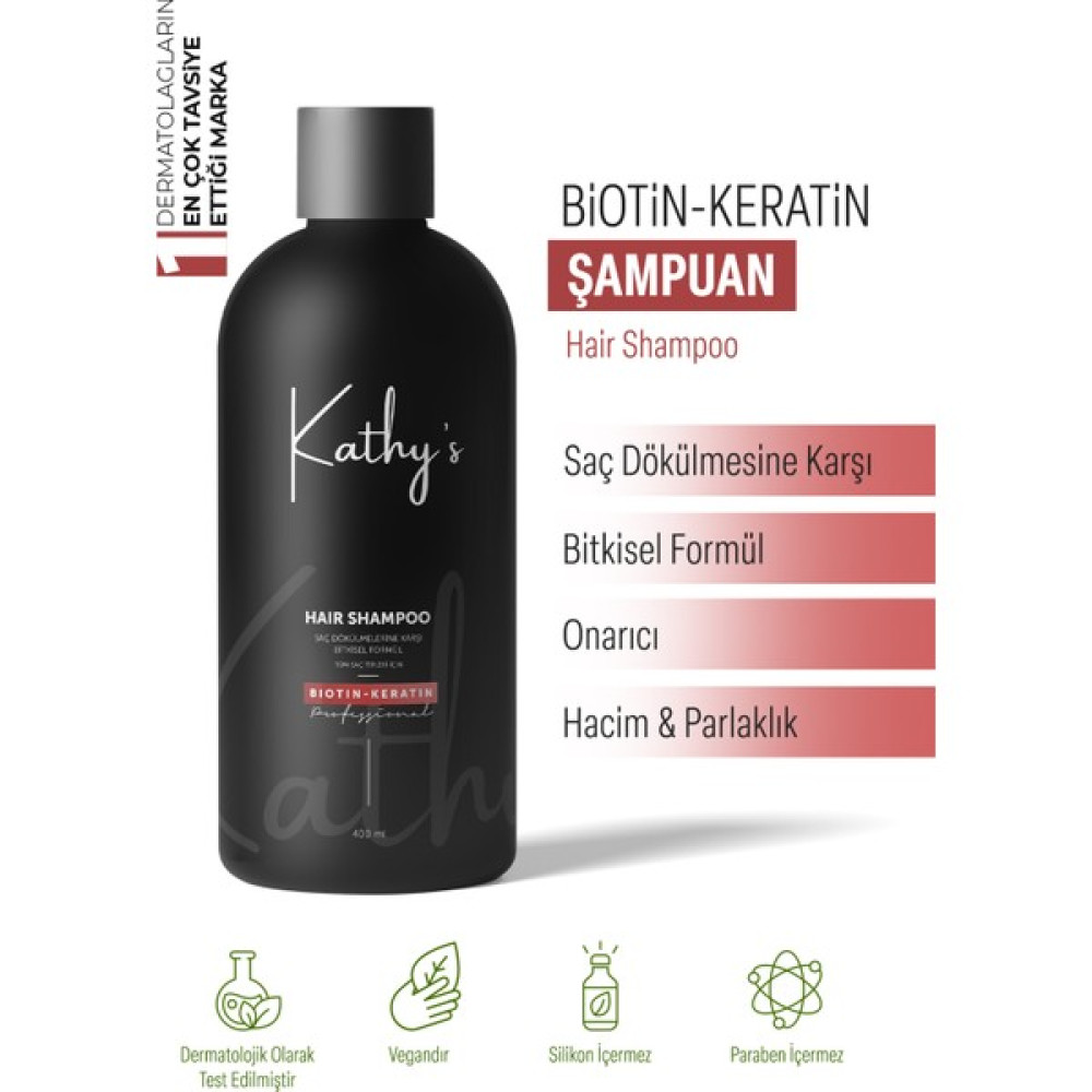 Kathy's Bakım Şampuanı 400 ml Biotin - Keratin ve E Vitamini Şampuan ve Saç Kremi Fiyatı