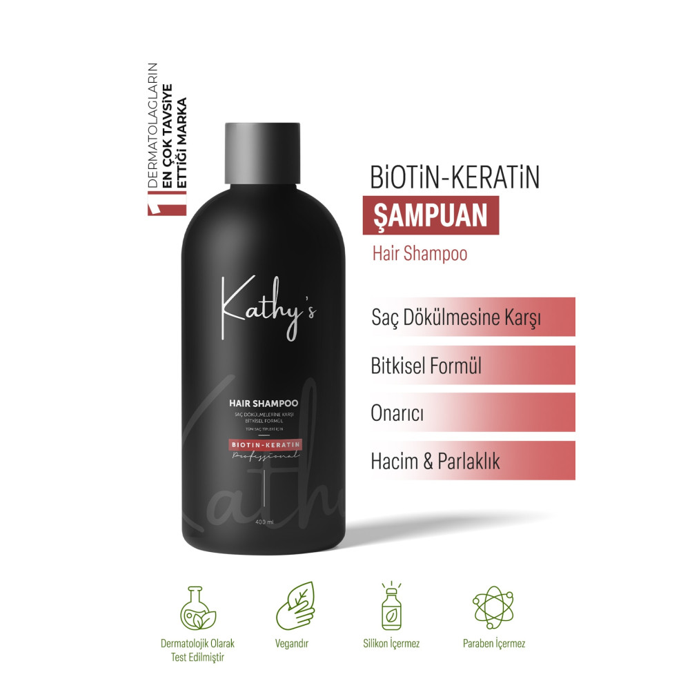 kathys paris Saç Dökülmesine Karşı Bakım Şampuanı 400 ml Biotin-keratin Ve E Vitamini Şampuan ve Saç Kremi Fiyatı