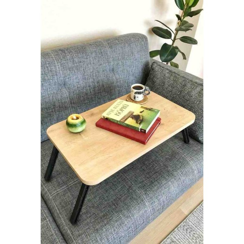 Katlanabilir Çalışma, Laptop ve Yatak Masası, Ahşap Desenli Mdf - 54 x 33,5 cm - Safir Meşe Sehpa Fiyatı
