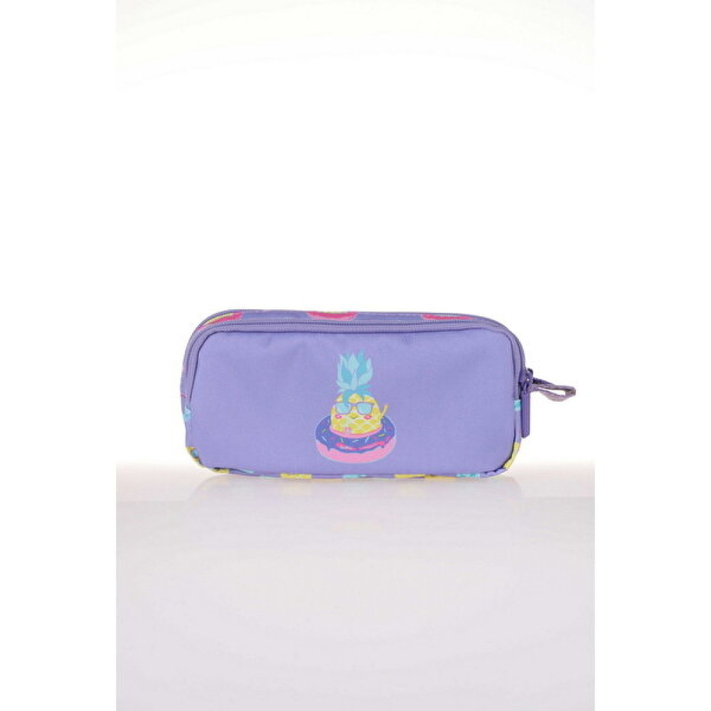 Kaukko Kids & Love Ananas Rugan Hologram Kalem Kutusu 24X15X15 (L8069) - Renkli Kalemlik (Kalem Kutusu) Fiyatı