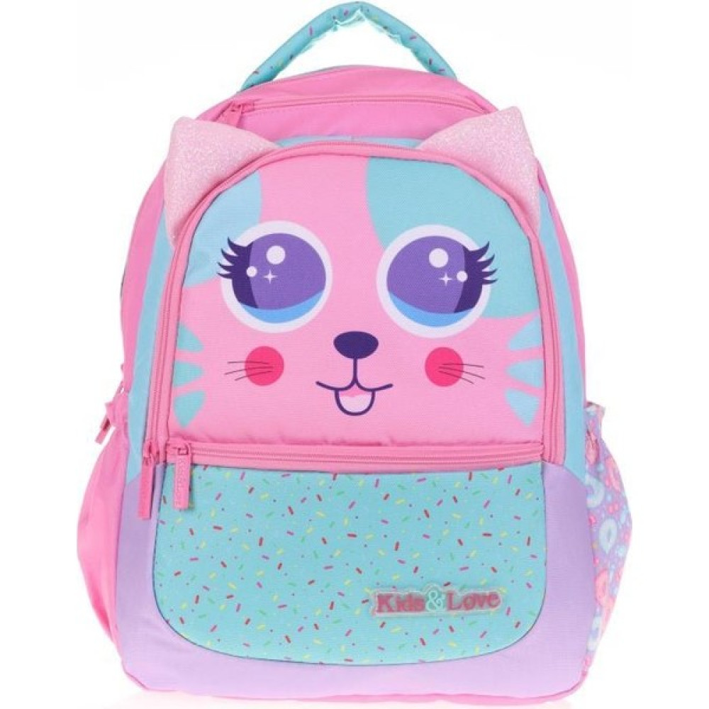 Kaukko Kids&love Sırt Çantası Cute Face Cat L5118 - Pembe Okul Çantası Fiyatı