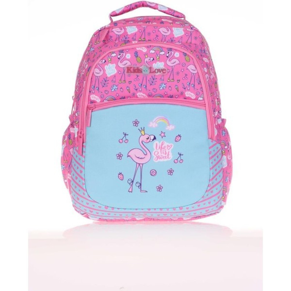 Kaukko Kids&love Sırt Çantası Paterned Flamingo L5107 - Pembe Okul Çantası Fiyatı