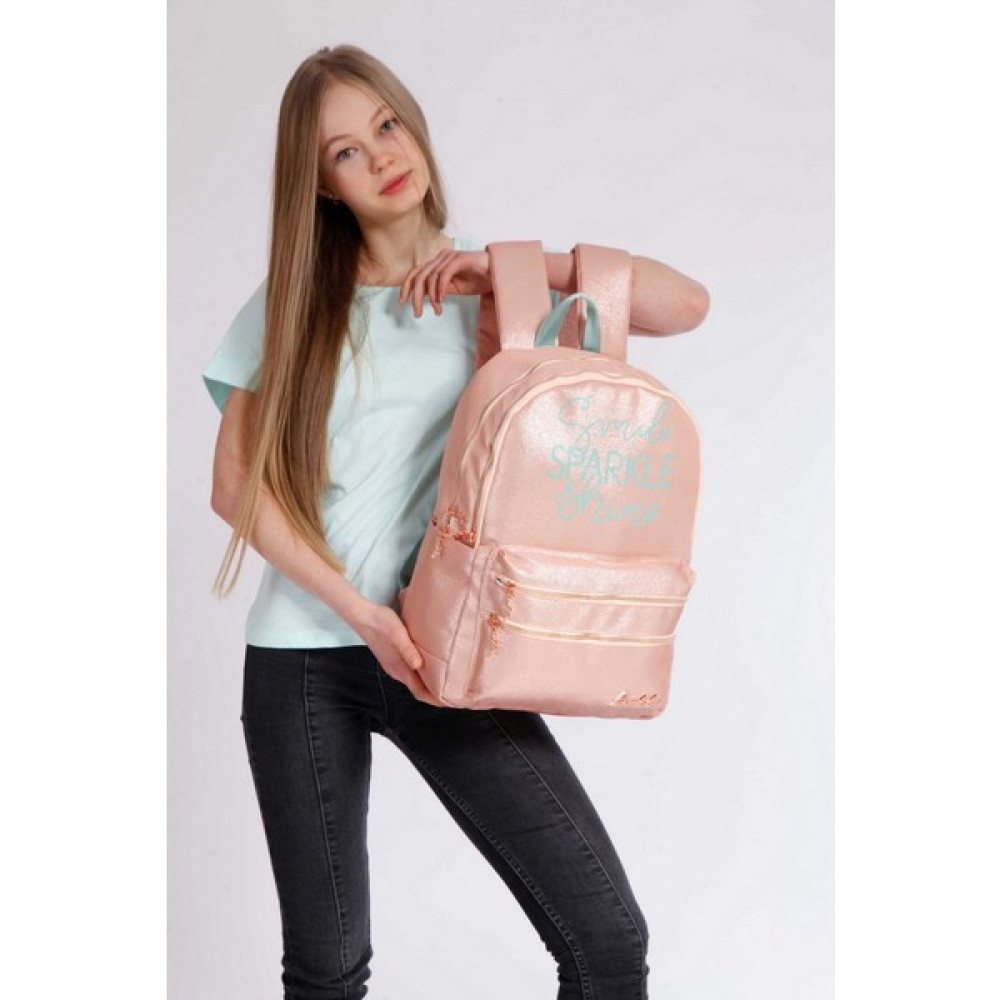 Kaukko Sparkle Okul Çantası 41X26X18 Somon (K1389) - Renkli Okul Çantası Fiyatı