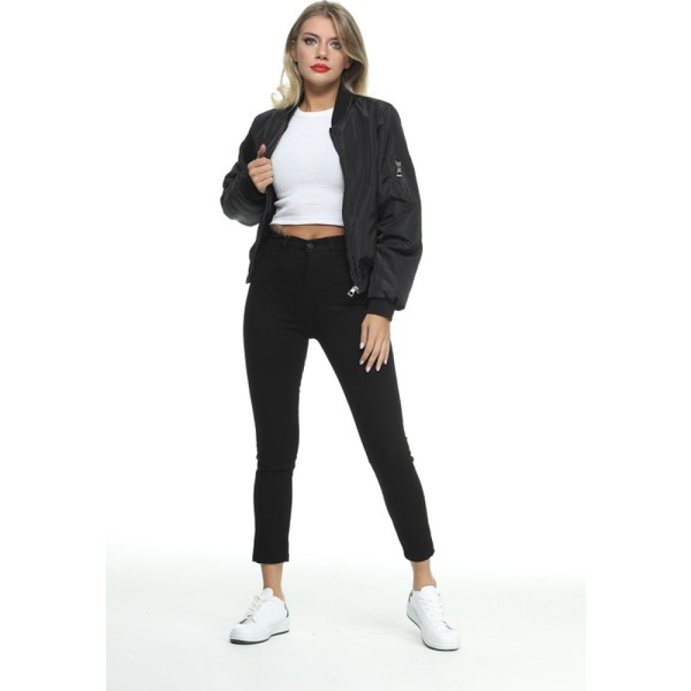 Kavvis Siyah Kadın Yüksel Bel Keten Dar Paça Pantolon Bayan Jeans / Kot Pantolon Fiyatı