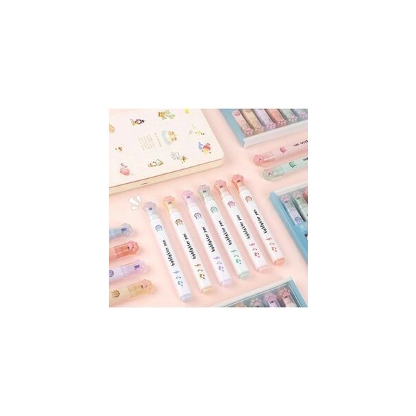Kawaii Patili Renkli Pastel Fosforlu Kalem Seti 6 Parça Eğlenceli Tasarım Kalem & Yazı Gereçleri Fiyatı