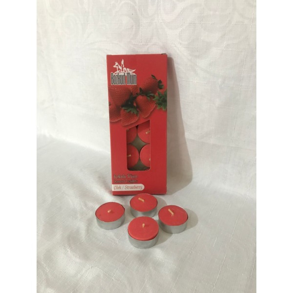 Kaya Mum 10'lu Çilek Kokulu Kırmızı Tealight Mum Dekoratif Mum Fiyatı