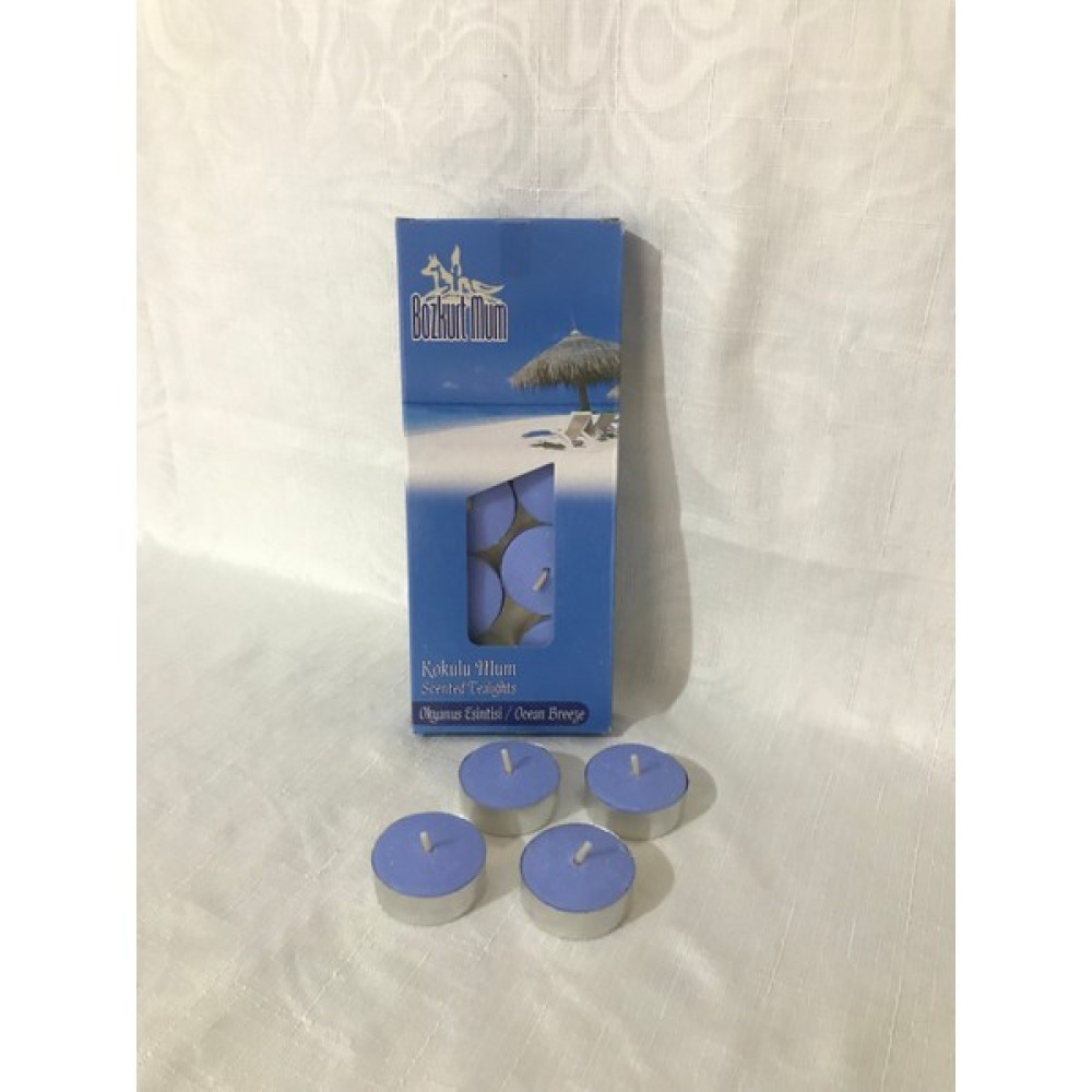 Kaya Mum 10'lu Okyanus Esintisi Kokulu Mavi Tealight Mum Dekoratif Mum Fiyatı