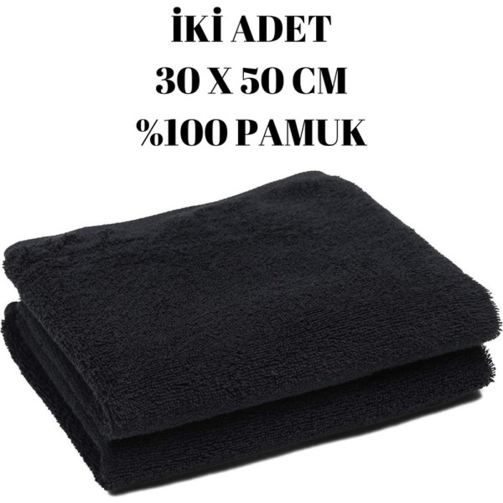 Kayabey Home Siyah Iki Adet El Yüz Havlusu 30 X 50 Cm Mutfak Banyo Spor Misafir Havlu Seti Pamuk El / Yüz Havlusu Fiyatı