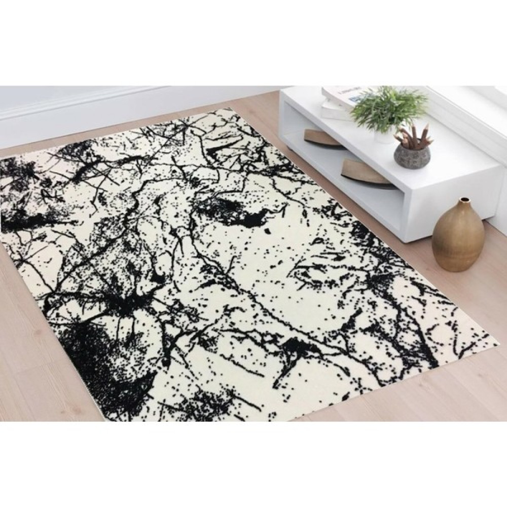 Kayahan Ev Jel Kaymaz Taban Ince Yıkanabilir Yumuşak Yüzey Kesme Halı Yolluk Siyah Beyaz - 80 x 50 cm Yolluk Fiyatı