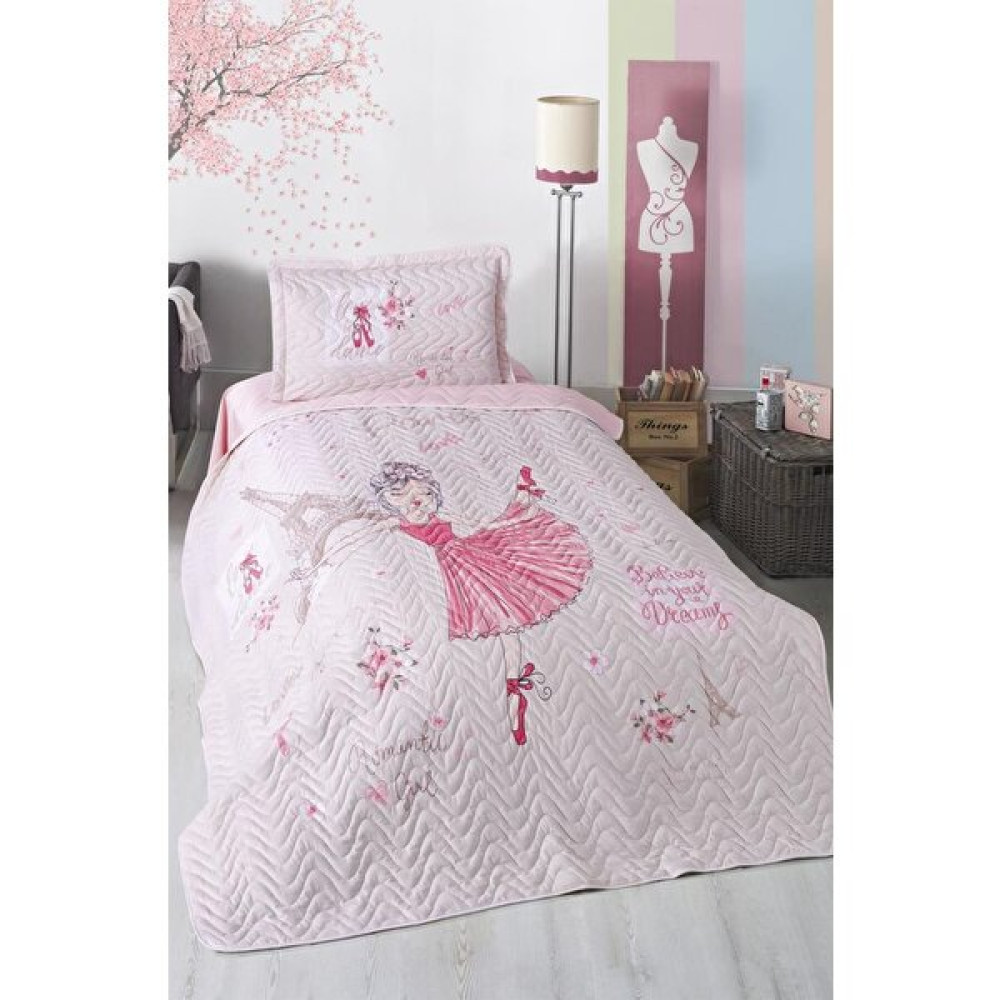 Kayahan Ev Ranforce Yatak Örtüsü Tek Kişilik Romantic Girl Pembe - 180 x 240 cm Yatak Örtüsü Fiyatı