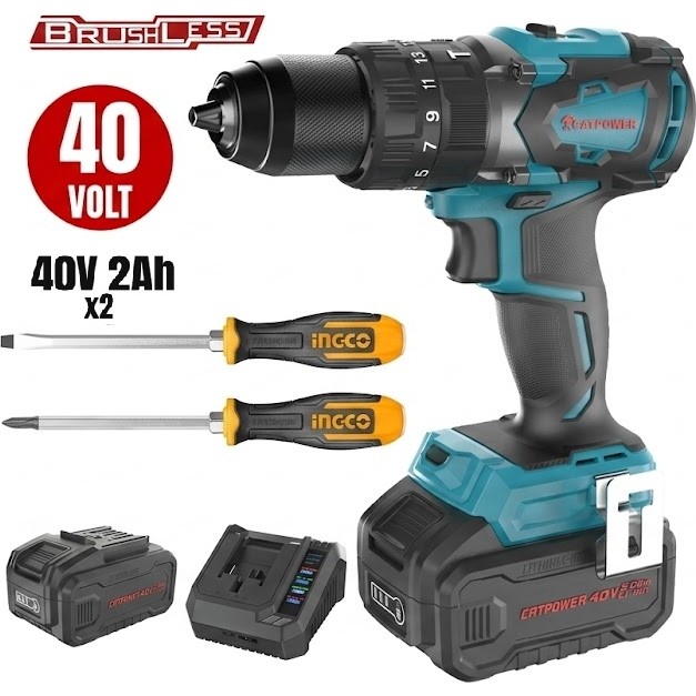 Kayasan Catpower 4401 Kömürsüz Akülü Darbeli Vidalama Li-Ion 40V 90NM +( 2.0 Ah Akü 2 Adet)+(Hızlı Şarj Cihazı Düz Yıldız Tornavida Tornavida Fiyatı