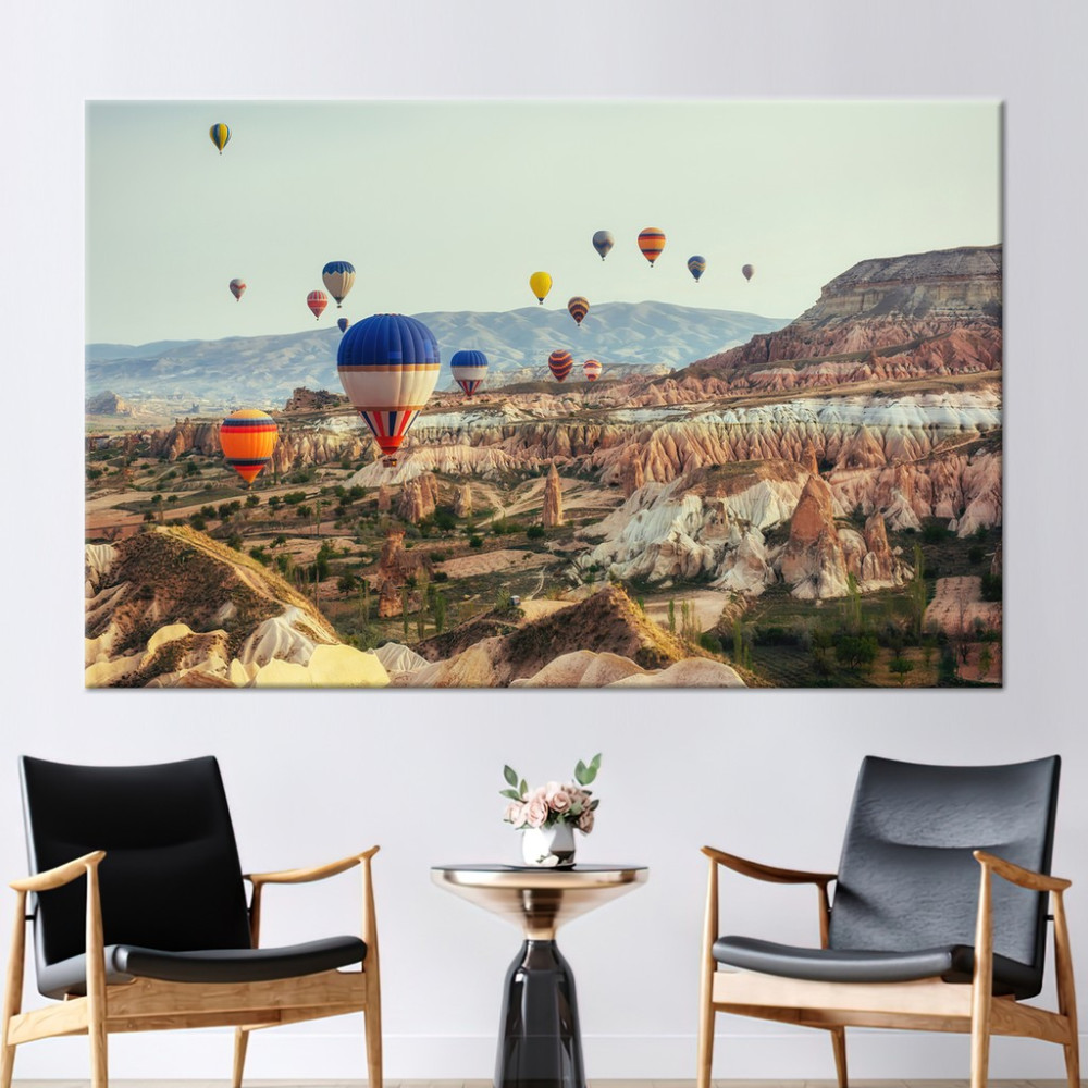 Kayra Export 1 Parça Kanvas Tablo Urgup 3 Boyutlu Kanvas Hava Balonu Kanvas Sanatı Görüntüleme Sanat - 20 x 30 cm - Renkli Kanvas Tablo Fiyatı