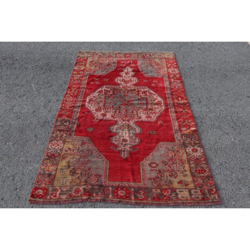 Kayra Export Kayra E x port Türk Halısı, Eskitme Halı, Halı, 118 x 81 cm Kırmızı Halı, Yün Hediyelik Halı, El Dokuma Banyo Halı, - 81 x 118 cm Yolluk Fiyatı