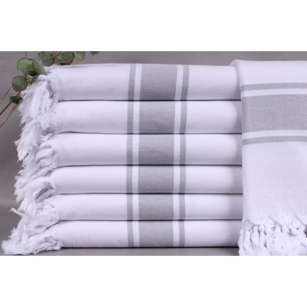 Kayra Export Turkuaz Düğün Hediyesi Plaj Havlusu 100 x 180 cm Pamuk Havlu Damat Bohçası Havlusu Yoga Havlu - Beyaz - Gri Peştamal Fiyatı