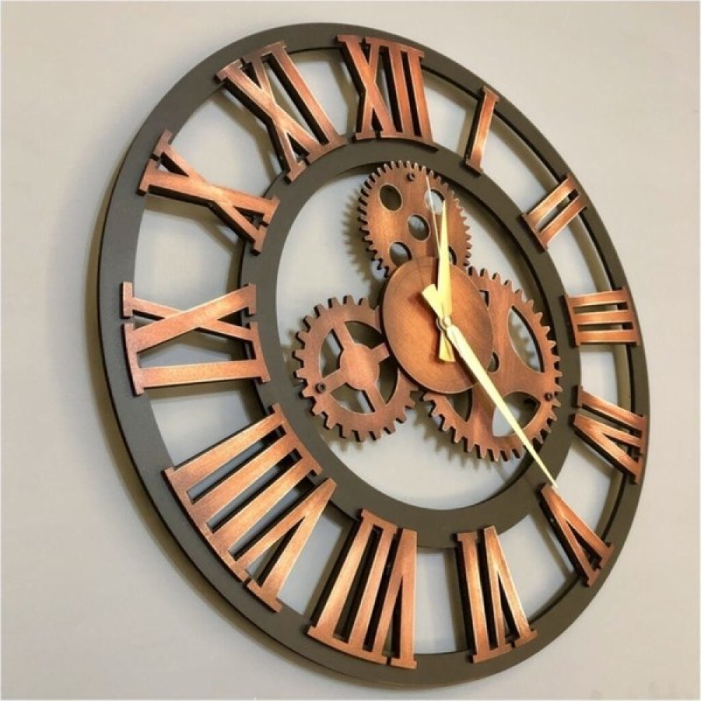 Kayra Saat 50 x 50 Kayra Duvar Saati Antik Bakır 90CM Ahşap Beyaz - 1 cm Dekoratif Saat Fiyatı