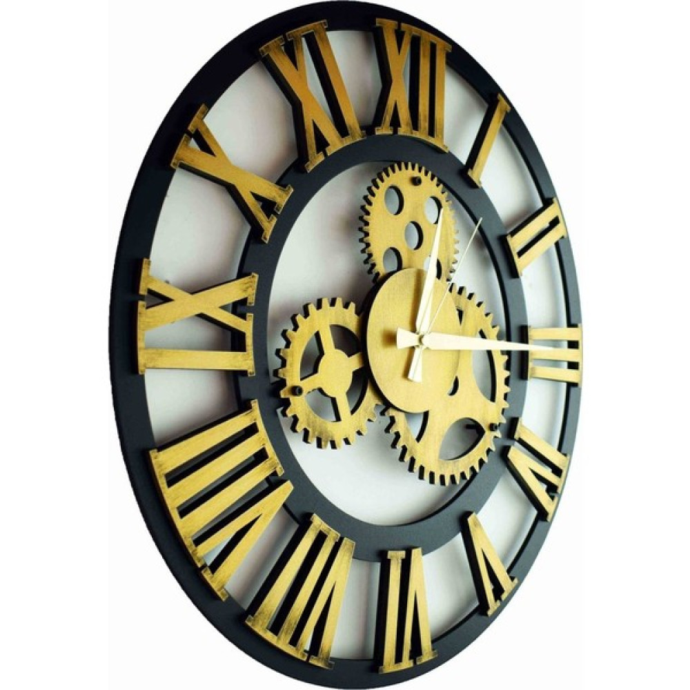 KAYRA TASARIM AHŞAP DUVAR SAATİ ANTİK GOLD ROMA 70cm - 70 cm Dekoratif Saat Fiyatı