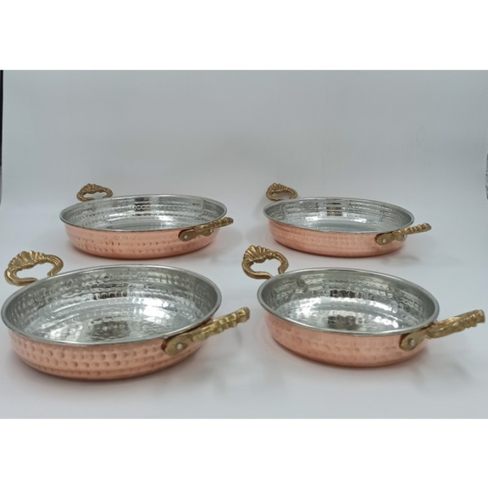 Kayseri Bakırcılık Bakır Yumurta Sahanı 4’lü Set - 23 cm Tavalar Fiyatı