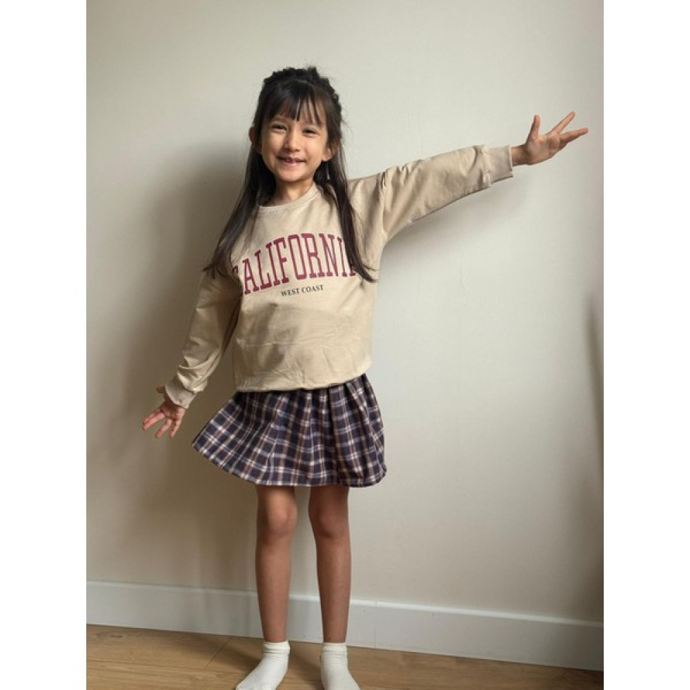 KAYYRA California Sweatshirt Ekose Etek Kız Çocuktakım Kız Çocuk Giyim Takımı Fiyatı