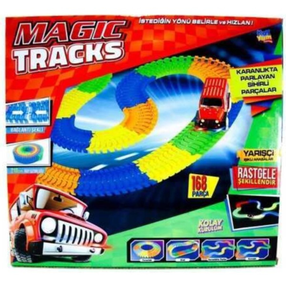 Kayyum Magic Tracks Araba ve Parkur 168 Parça - Renkli Oyuncak Araç Fiyatı