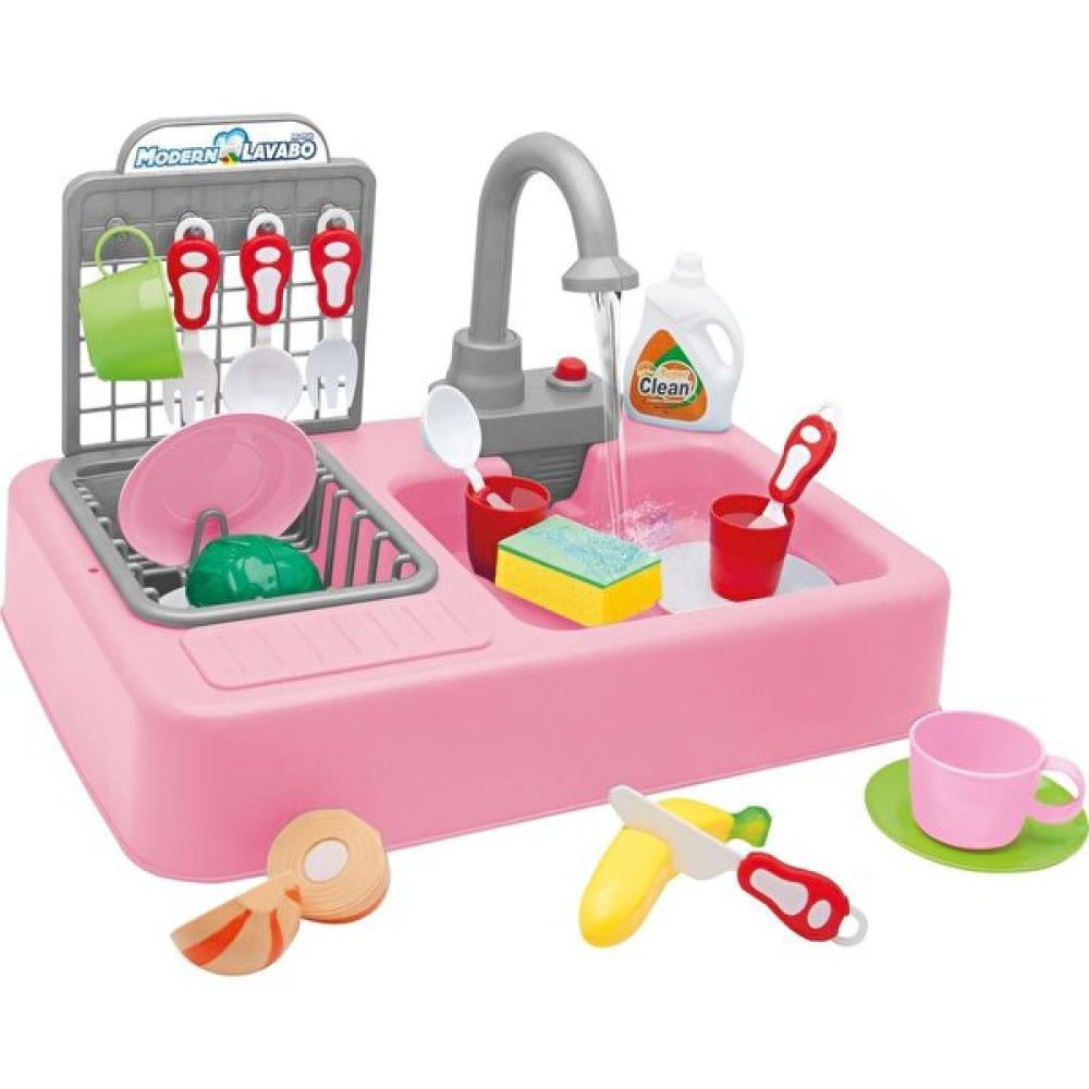 Kayyum Oyuncak Modern Mutfak Çeşmeli Lavabo Set Mutfak Oyuncak Seti - Açık Pembe Oyuncak Fiyatı