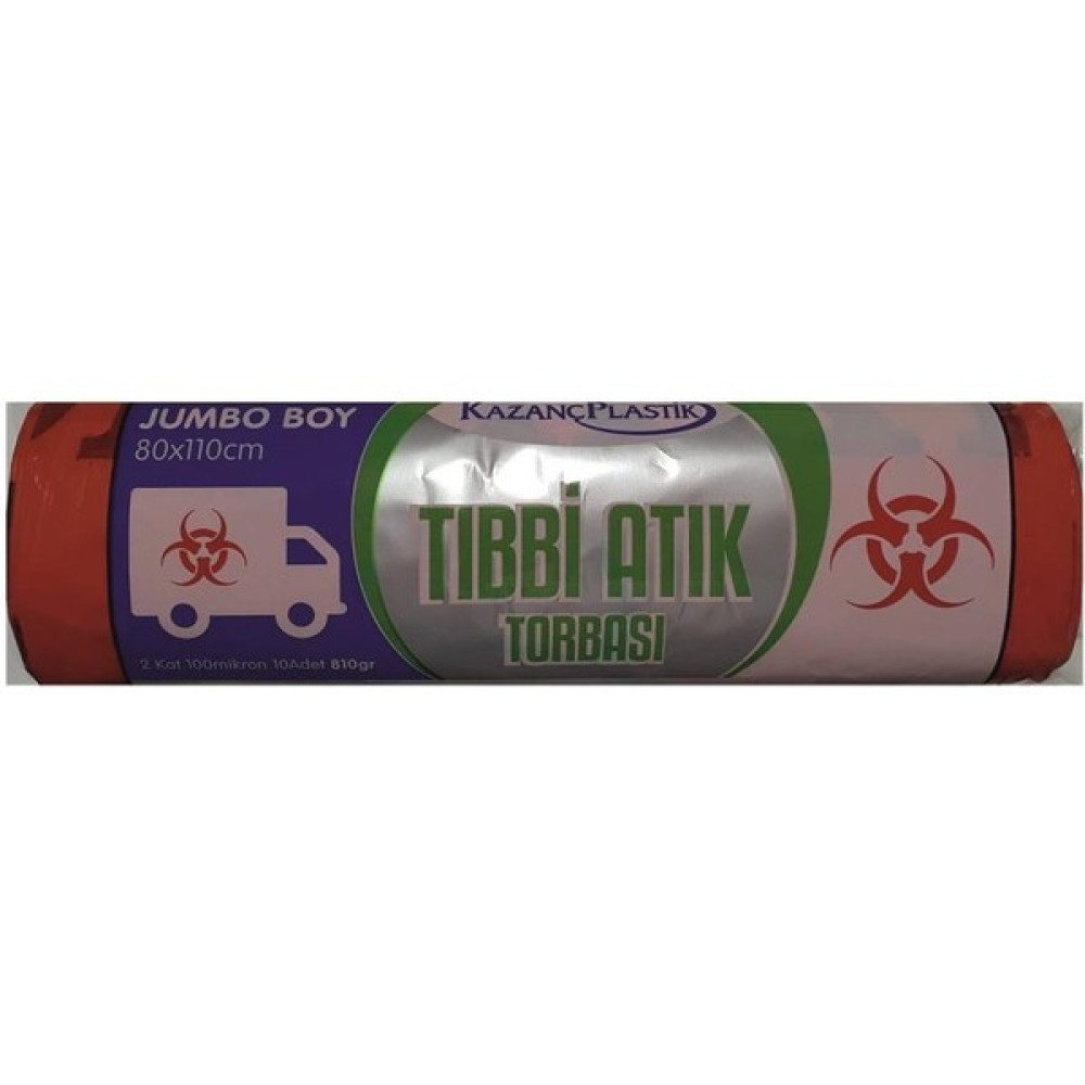 Kazanç Plastik Jumbo Tıbbi Atık Torbası 80 x 110 cm Çöp Poşetleri Fiyatı