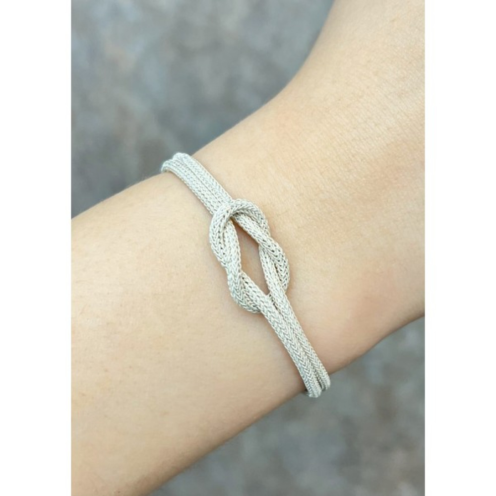 Kazzaze Gümüş Kazaziye Gemici Düğümü El Örgüsü Zincir Bileklik BIL088 - 22 cm Saat ve Bileklik Aksesuarı Fiyatı