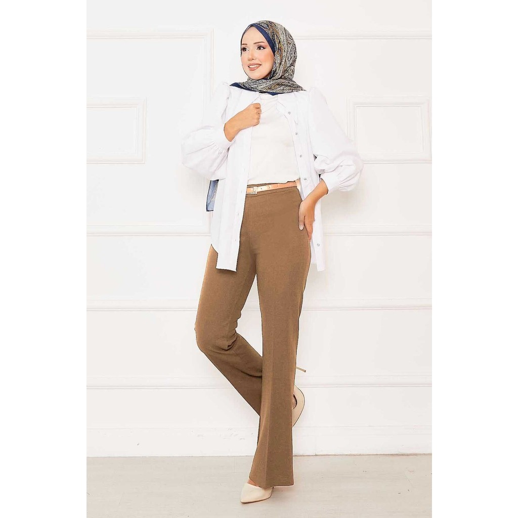 Kç Beli Lastikli Ispanyol Paça Pantolon Latte Giyim & İç Giyim Fiyatı