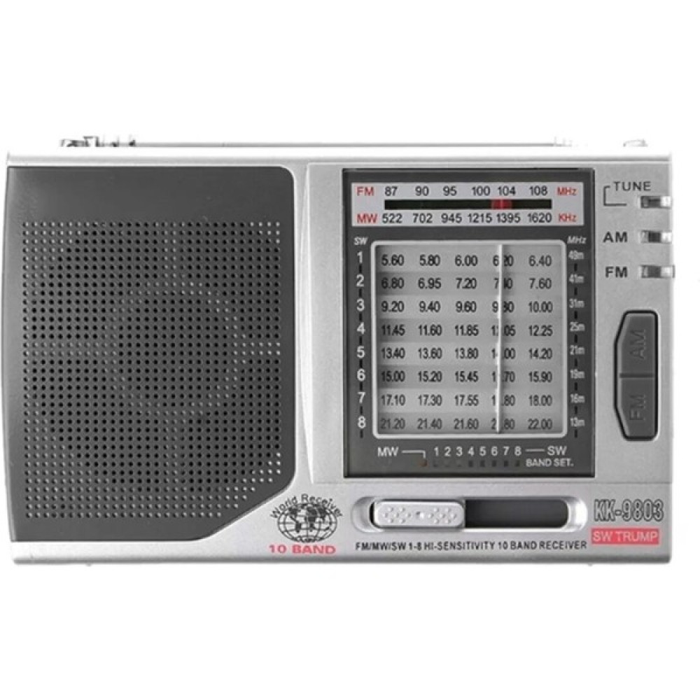 Kchibo Taşınabilir Pilli Cep Radyosu Deprem Çantası Radyosu Am Fm Mini Radyo KK-9803 - Gri Alarmlı Saatler & Radyolar Fiyatı