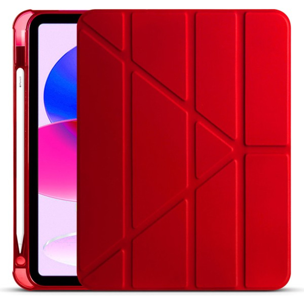 KCR Apple Ipad 9.7 2017 2018 Standlı Kalem Bölmeli Uyku Modlu Yumuşak Tablet Kılıfı - Kırmızı Tablet Kılıfı Fiyatı
