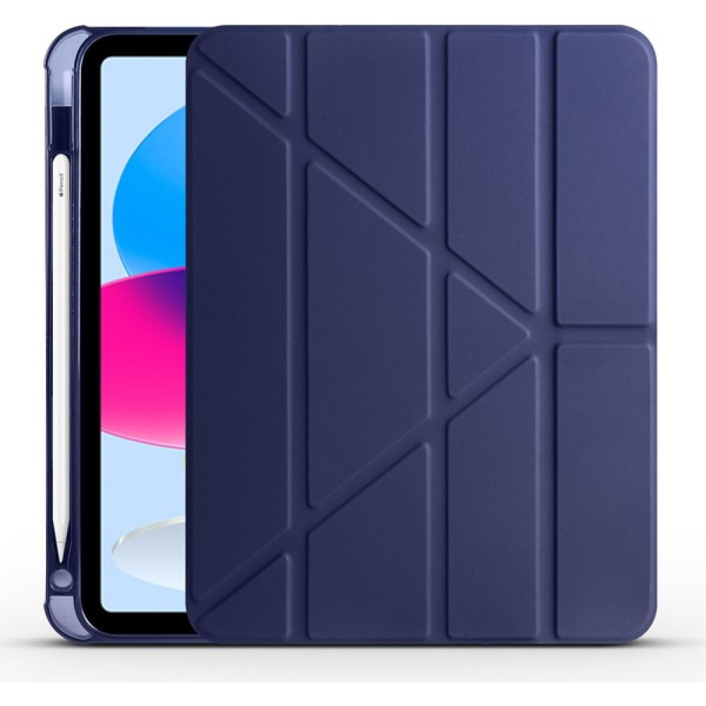 KCR Apple Ipad 9.7 2017 2018 Standlı Kalem Bölmeli Uyku Modlu Yumuşak Tablet Kılıfı - Lacivert Tablet Kılıfı Fiyatı