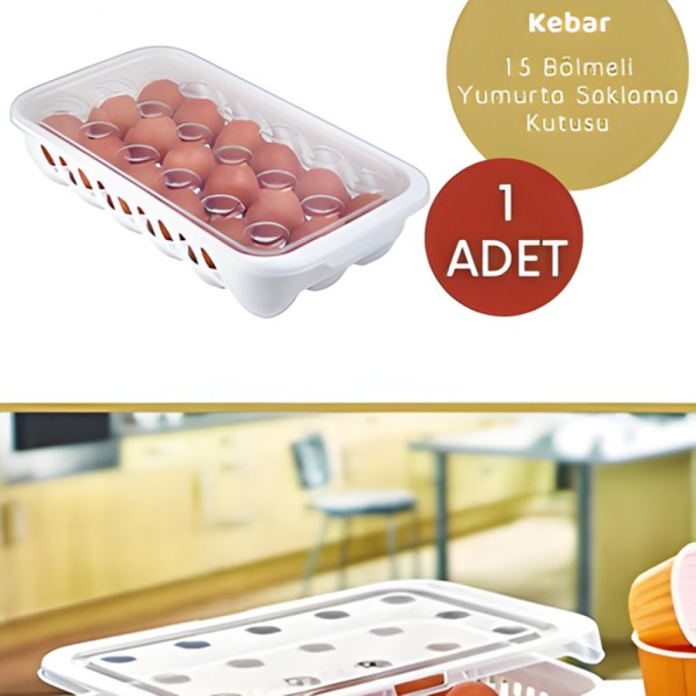 KEBAR 15 Bölmeli Yumurta Saklama Kabı Yumurta Düzenleyici - Beyaz Saklama Kapları Fiyatı