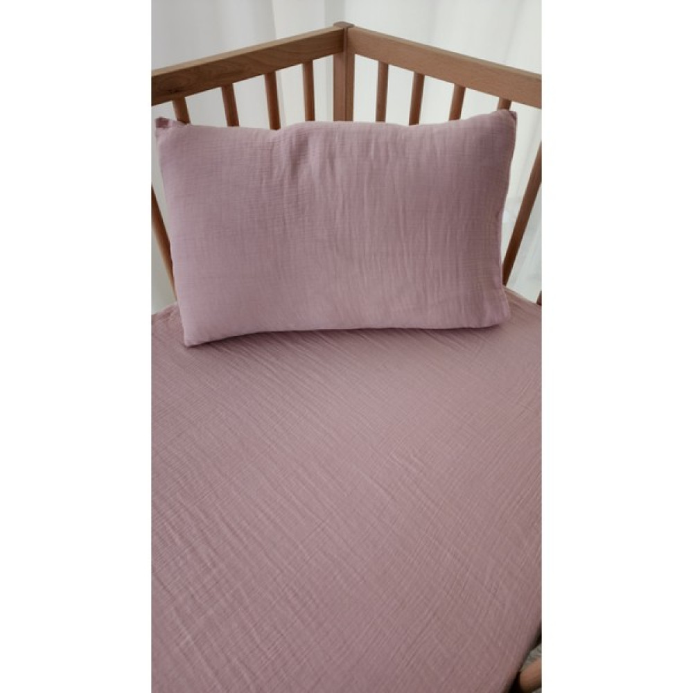 Keby Organik Pamuk Müslin Lastikli Çarşaf Seti 70×130 - Pembe Bebek Yatak Çarşafı Fiyatı